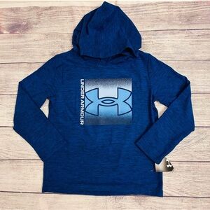 Under Armour Blue Hooded Graphic Long Sleeve Top